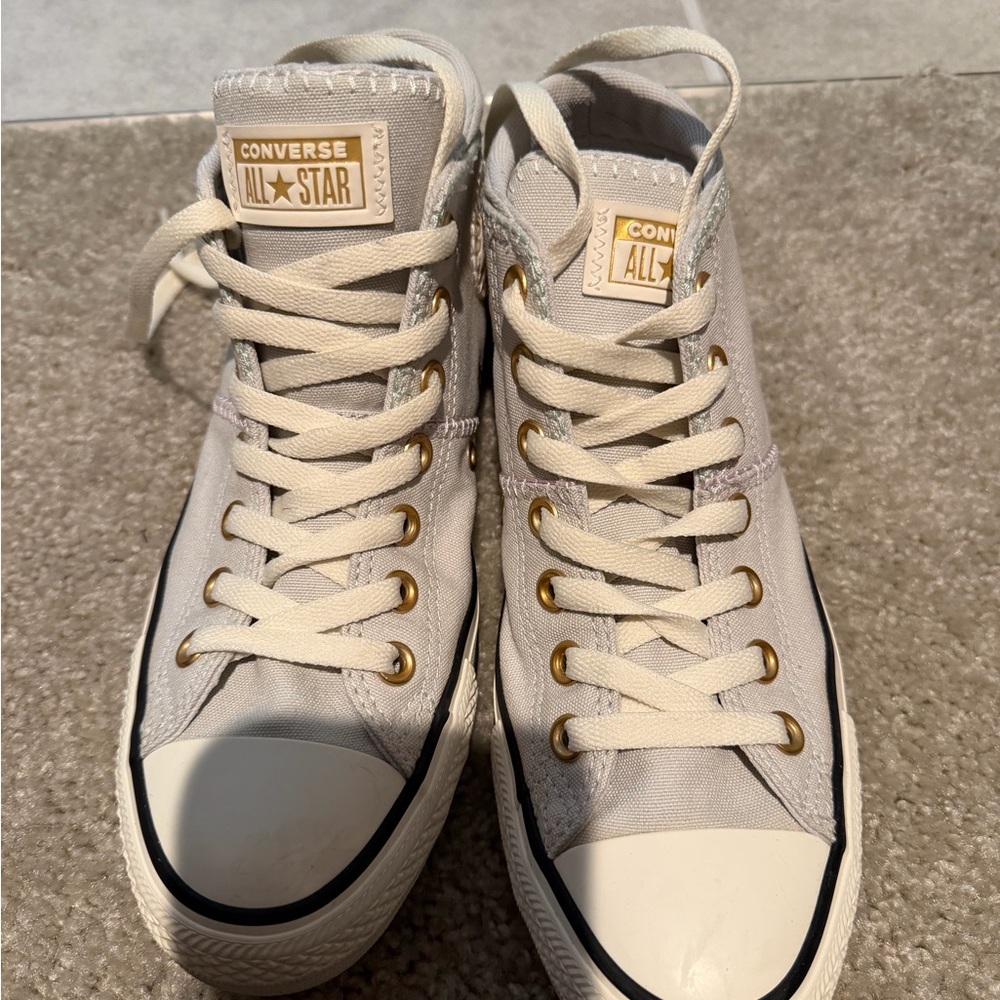 Converse Mid-Tops with Gold Accents - Picture 4 of 9